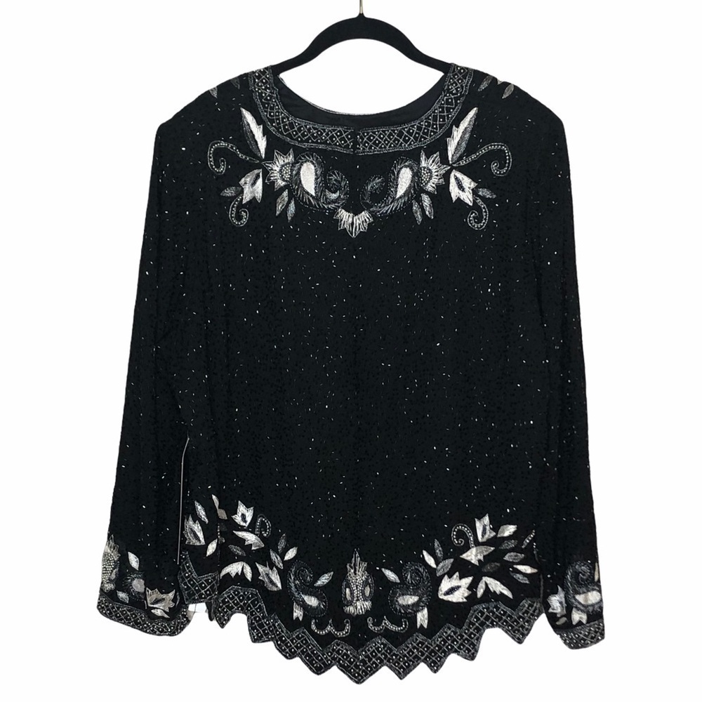 DRAPERS & DAMON’S Black and Silver‎ Beaded Top